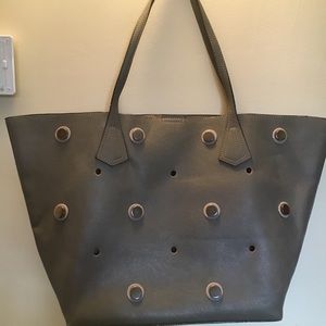 Neiman Marcus gray leather tote.